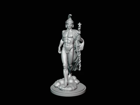 Messenger God with Caduceus Statue Design 2 - 3D Print Model 3D Print Model
