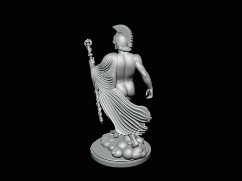 Messenger God with Caduceus Statue Design 2 - 3D Print Model 3D Print Model