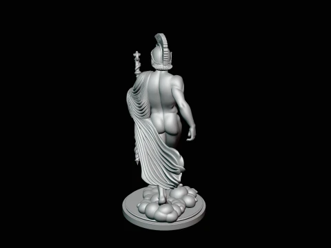Messenger God with Caduceus Statue Design 2 - 3D Print Model 3D Print Model