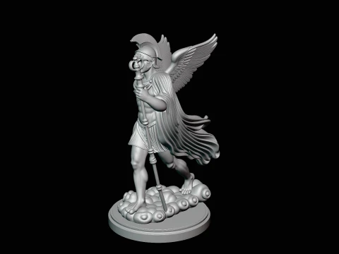 Messenger God with Caduceus Statue Design 3 - 3D Print Model 3D Print Model