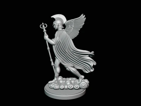 Messenger God with Caduceus Statue Design 3 - 3D Print Model 3D Print Model