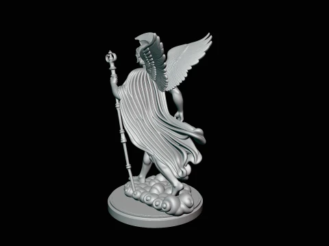Messenger God with Caduceus Statue Design 3 - 3D Print Model 3D Print Model