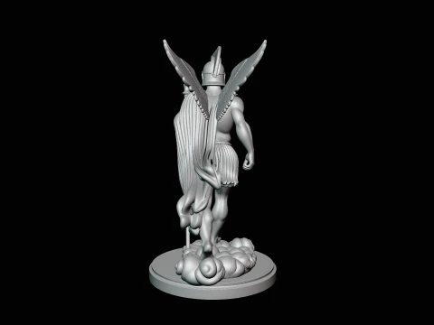 Messenger God with Caduceus Statue Design 3 - 3D Print Model 3D Print Model