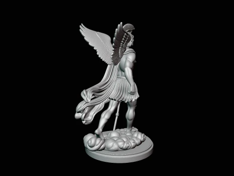 Messenger God with Caduceus Statue Design 3 - 3D Print Model 3D Print Model