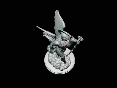 Messenger God with Caduceus Statue Design 3 - 3D Print Model 3D Print Model