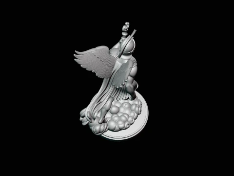 Messenger God with Caduceus Statue Design 3 - 3D Print Model 3D Print Model