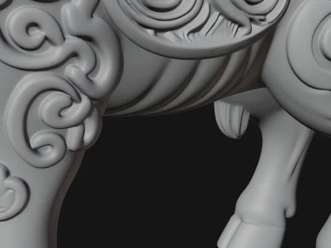 Floral Chibi Ram Statue Design 1 - 3D Print Model 3D Print Model