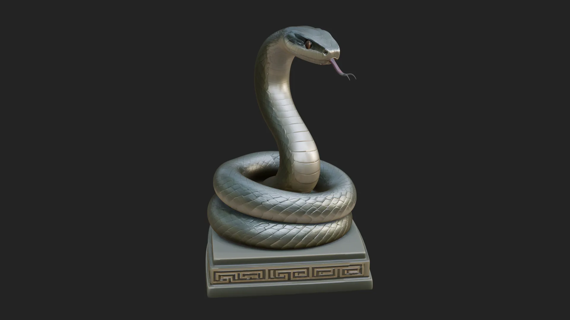Cobra on Pedestal Statue Design 1 - 3D Print Model 3D Print Model .c4d .max .obj .3ds .fbx .stl .blend 