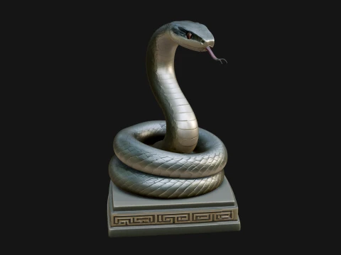 Cobra on Pedestal Statue Design 1 - 3D Print Model 3D printmodel