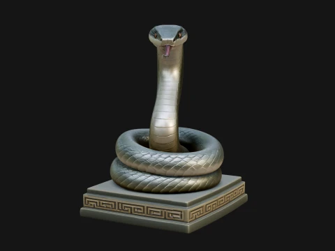 Cobra on Pedestal Statue Design 1 - 3D Print Model 3D Print Model