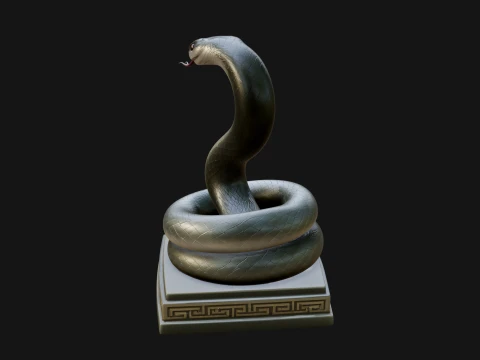 Cobra on Pedestal Statue Design 1 - 3D Print Model 3D Print Model