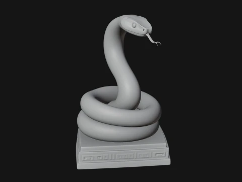 Cobra on Pedestal Statue Design 1 - 3D Print Model 3D Print Model