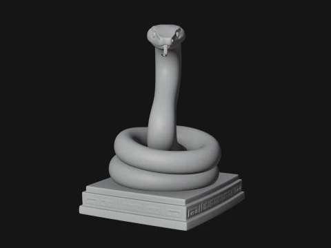 Cobra on Pedestal Statue Design 1 - 3D Print Model 3D Print Model