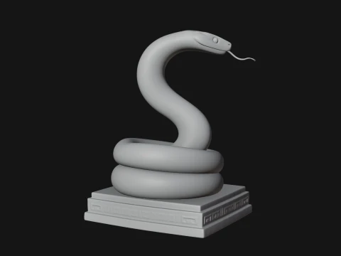 Cobra on Pedestal Statue Design 1 - 3D Print Model 3D Print Model