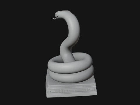 Cobra on Pedestal Statue Design 1 - 3D Print Model 3D Print Model