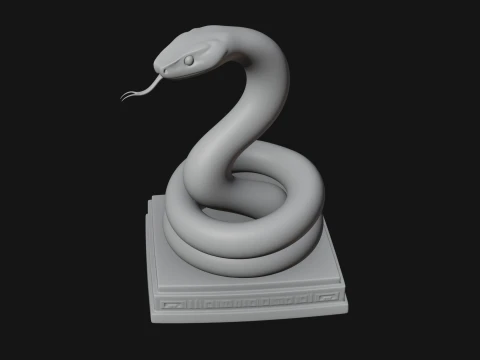 Cobra on Pedestal Statue Design 1 - 3D Print Model 3D Print Model