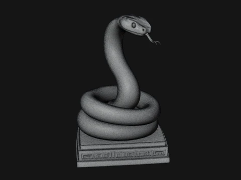 Cobra on Pedestal Statue Design 1 - 3D Print Model 3D Print Model