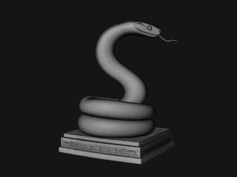 Cobra on Pedestal Statue Design 1 - 3D Print Model 3D Print Model