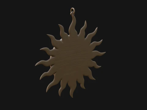 Sun Face Wall Plaque Design 1 - 3D Print Model 3D Print Model