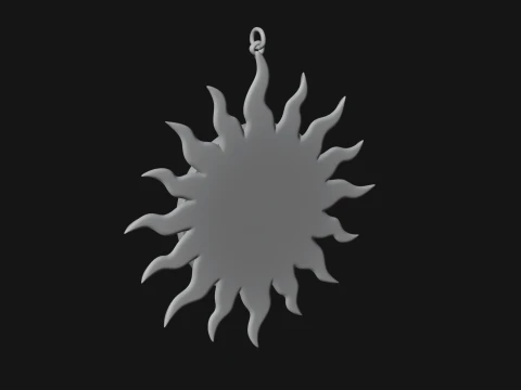 Sun Face Wall Plaque Design 1 - 3D Print Model 3D Print Model