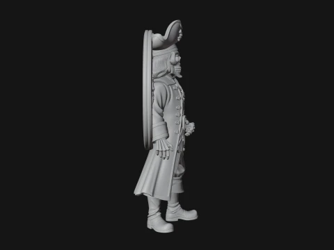 Skeleton Pirate Captain Statue Design 1 - 3D Print Model 3D Print Model
