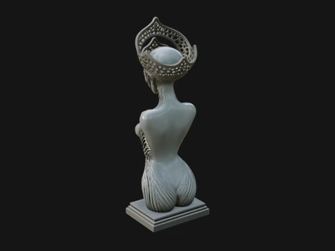 Elegant Alien Queen Statue Design 1 - 3D Print Model 3D Print Model