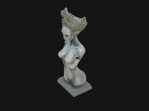 Elegant Alien Queen Statue Design 1 - 3D Print Model 3D Print Model