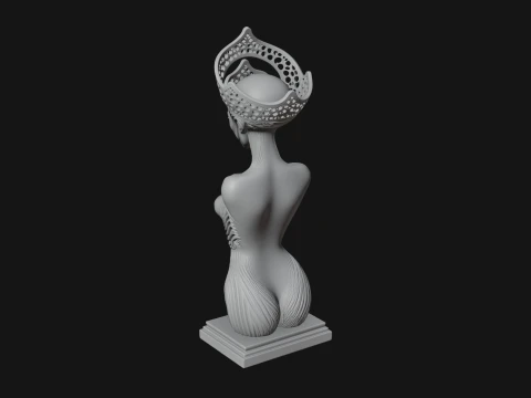 Elegant Alien Queen Statue Design 1 - 3D Print Model 3D Print Model