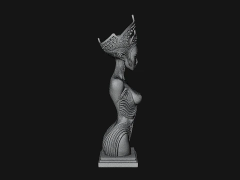 Elegant Alien Queen Statue Design 1 - 3D Print Model 3D Print Model
