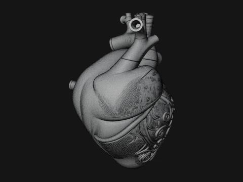 Ornate Anatomical Heart Statue Design 1 - 3D Print Model 3D Print Model