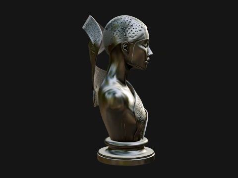 Art Deco Filigree Bust Statue Design 1 - 3D Print Model 3D Print Model