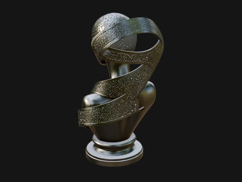Art Deco Filigree Bust Statue Design 1 - 3D Print Model 3D Print Model