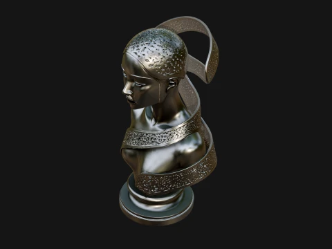 Art Deco Filigree Bust Statue Design 1 - 3D Print Model 3D Print Model