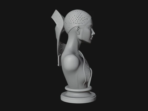 Art Deco Filigree Bust Statue Design 1 - 3D Print Model 3D Print Model