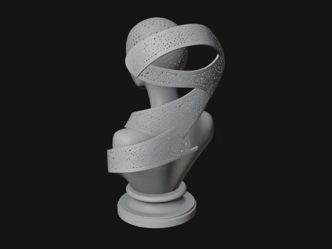 Art Deco Filigree Bust Statue Design 1 - 3D Print Model 3D Print Model