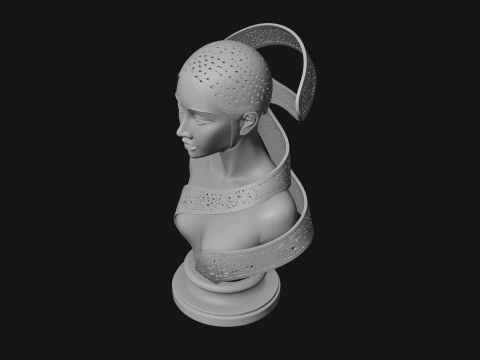 Art Deco Filigree Bust Statue Design 1 - 3D Print Model 3D Print Model