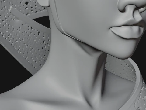 Art Deco Filigree Bust Statue Design 1 - 3D Print Model 3D Print Model