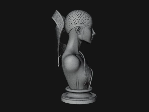 Art Deco Filigree Bust Statue Design 1 - 3D Print Model 3D Print Model