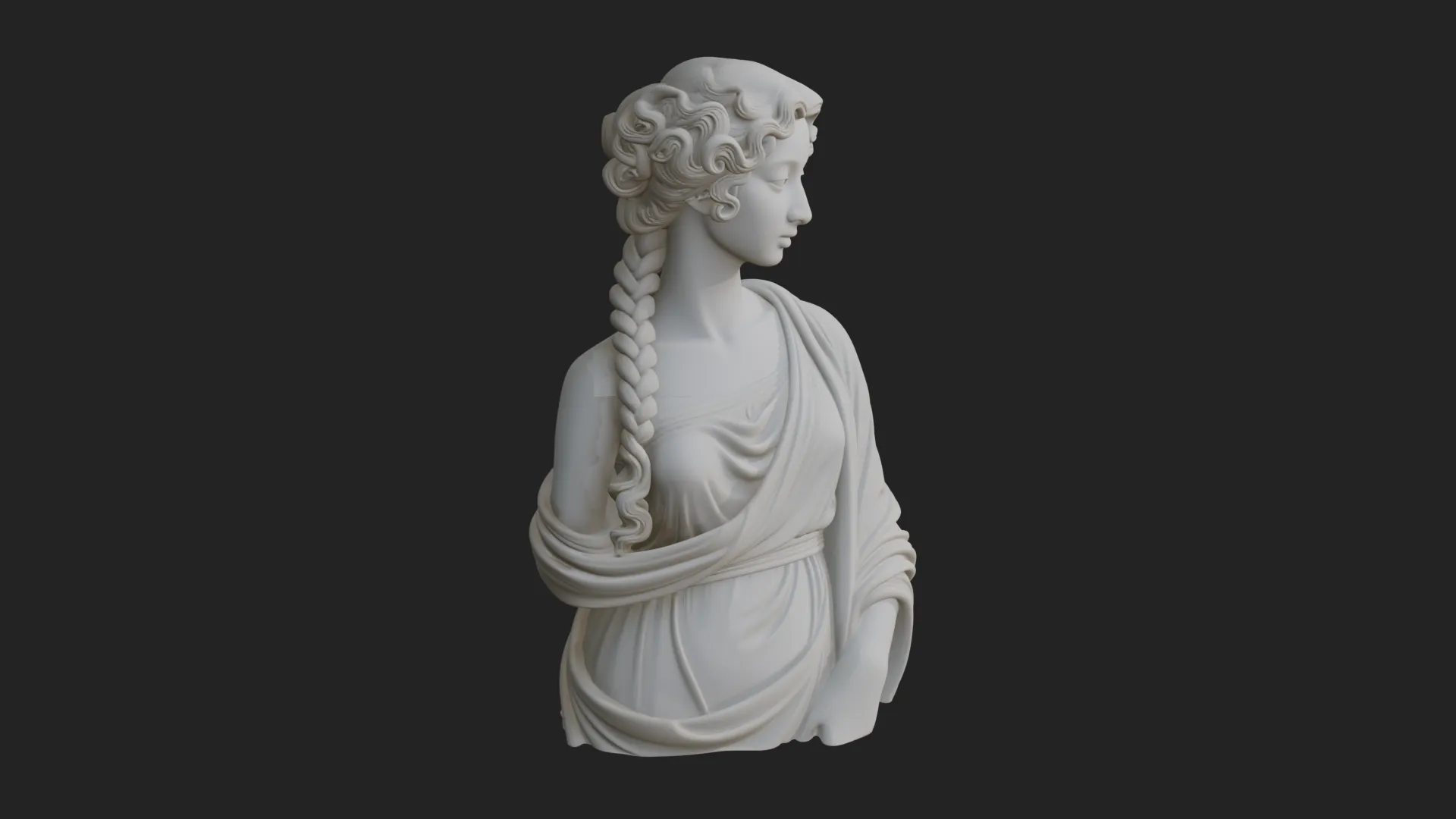 Greek Maiden Bust Statue Design 1 - 3D Print Model 3D Print Model .c4d .max .obj .3ds .fbx .stl .blend 