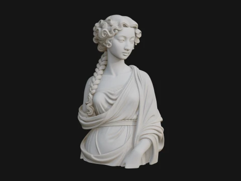 Greek Maiden Bust Statue Design 1 - 3D Print Model 3D Print Model