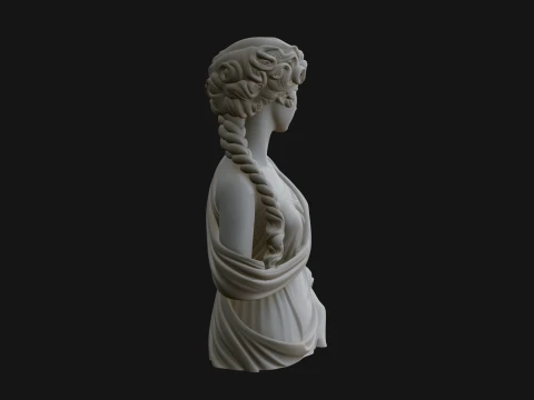 Greek Maiden Bust Statue Design 1 - 3D Print Model 3D Print Model