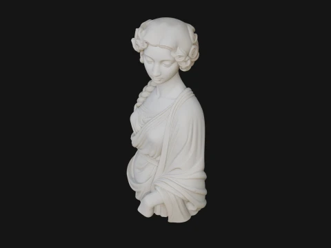 Greek Maiden Bust Statue Design 1 - 3D Print Model 3D Print Model