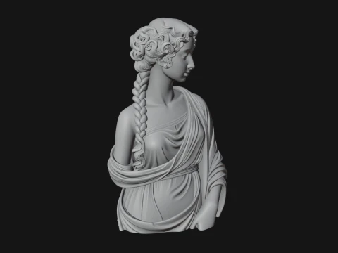 Greek Maiden Bust Statue Design 1 - 3D Print Model 3D Print Model