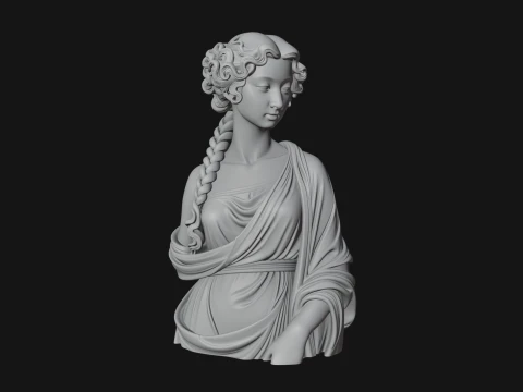 Greek Maiden Bust Statue Design 1 - 3D Print Model 3D Print Model