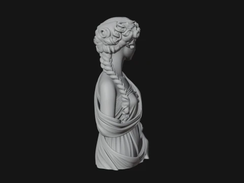 Greek Maiden Bust Statue Design 1 - 3D Print Model 3D Print Model