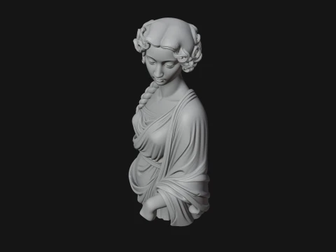 Greek Maiden Bust Statue Design 1 - 3D Print Model 3D Print Model