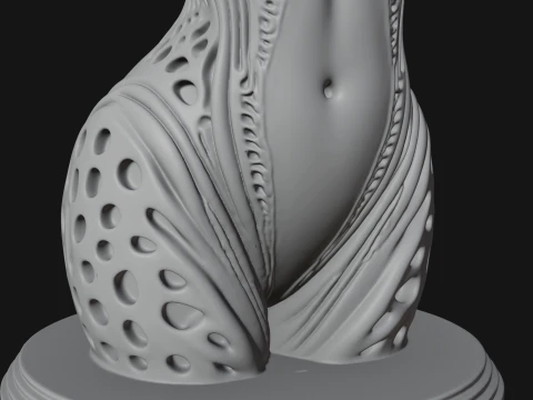 Elegant Alien Queen Statue Design 2 - 3D Print Model 3D Print Model