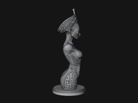 Elegant Alien Queen Statue Design 2 - 3D Print Model 3D Print Model