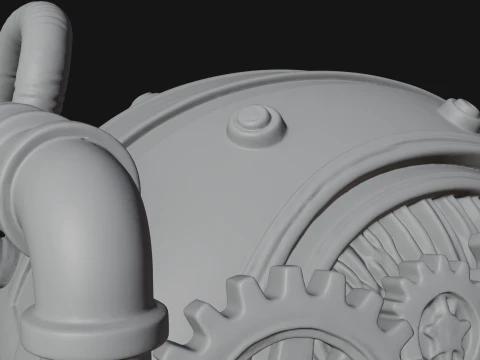 Steampunk Clockwork Head Bust Design 1 - 3D Print Model 3D Print Model