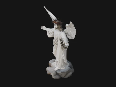 Winged Christ Statue Design 1 - 3D Print Model 3D Print Model
